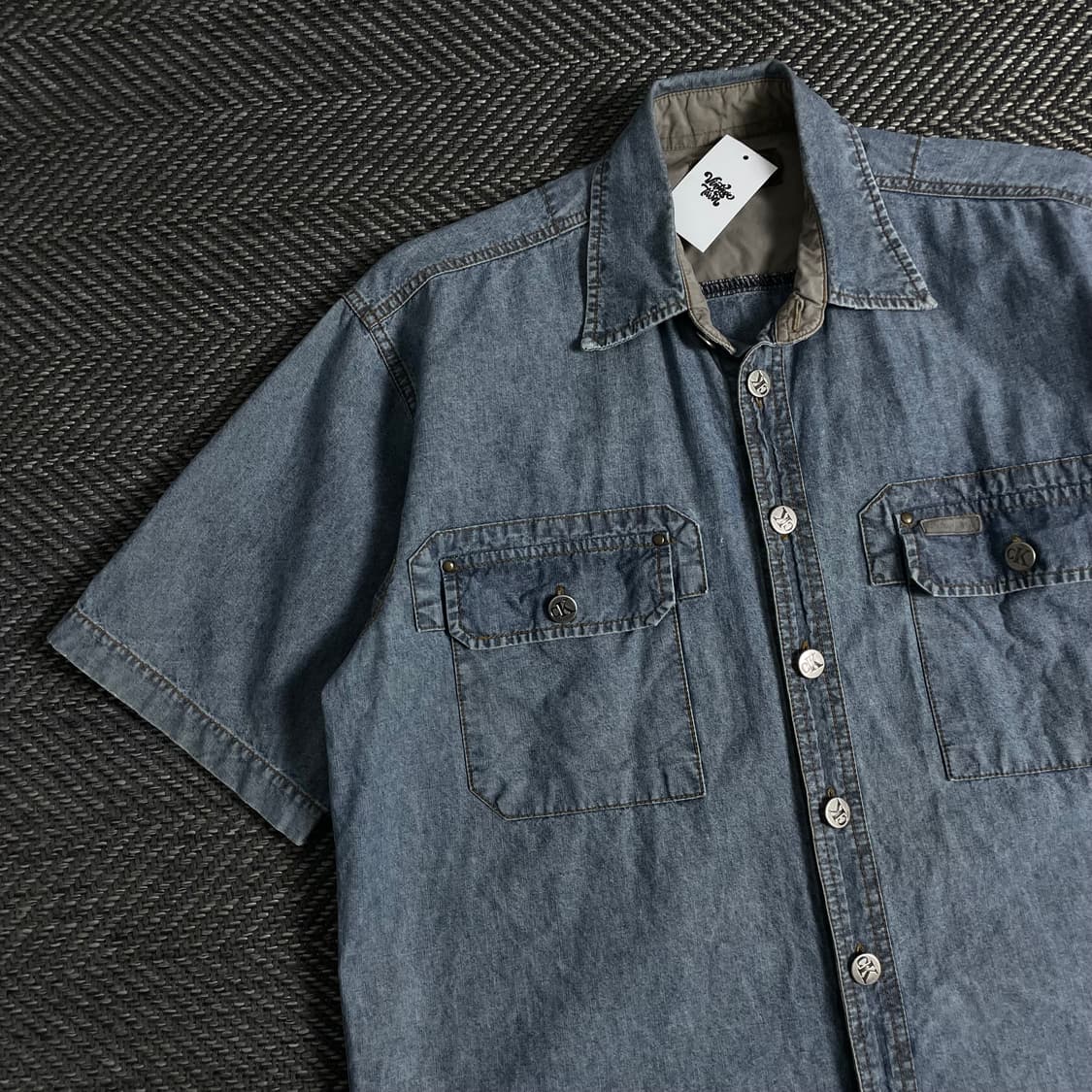 00s 캘빈클라인 아메카지 워싱 데님 셔츠o 3639 상품이미지3