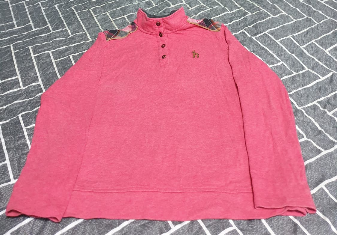 헤지스 숄더체크 혜비코튼 헨리넥 롱슬리브 (네이비,핑크)2개 (95) 상품이미지4