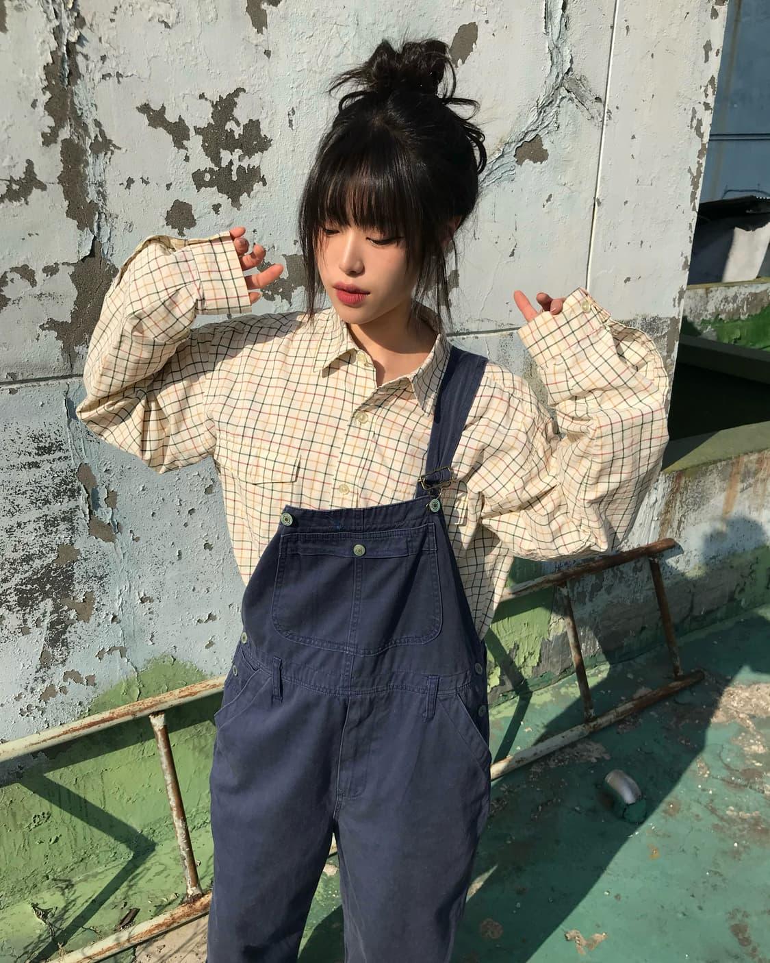 빈티지 네이비 멜빵 상품이미지1