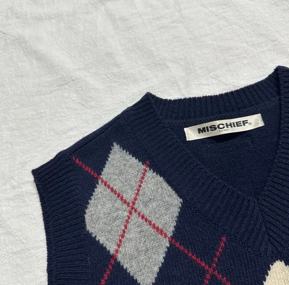 미스치프 아가일 니트 상품이미지2