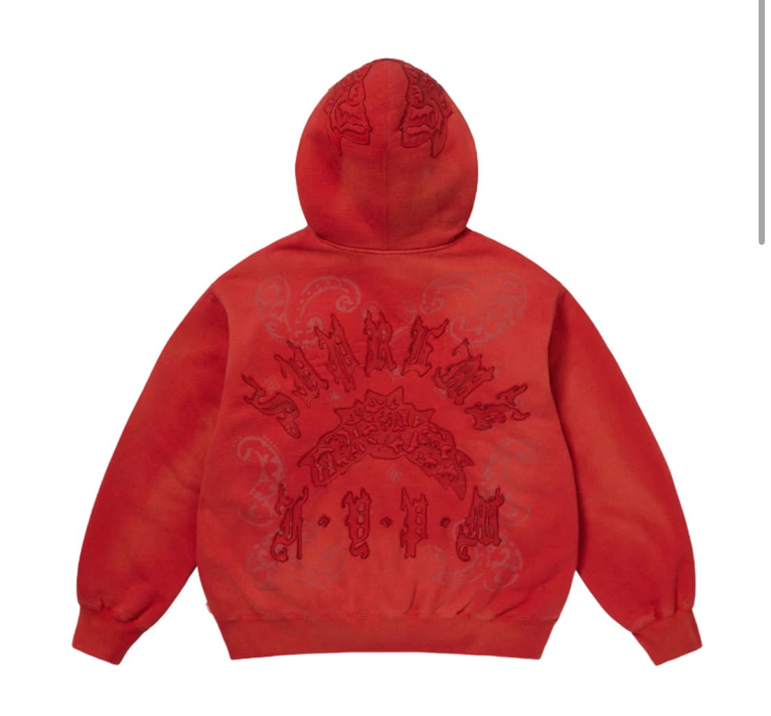 슈프림 레더 아플리케 집업 후드 상품이미지2