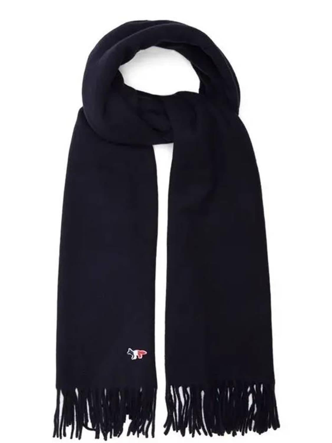 메종 키츠네 트리컬러 폭스 울 머플러 네이비 상품이미지2