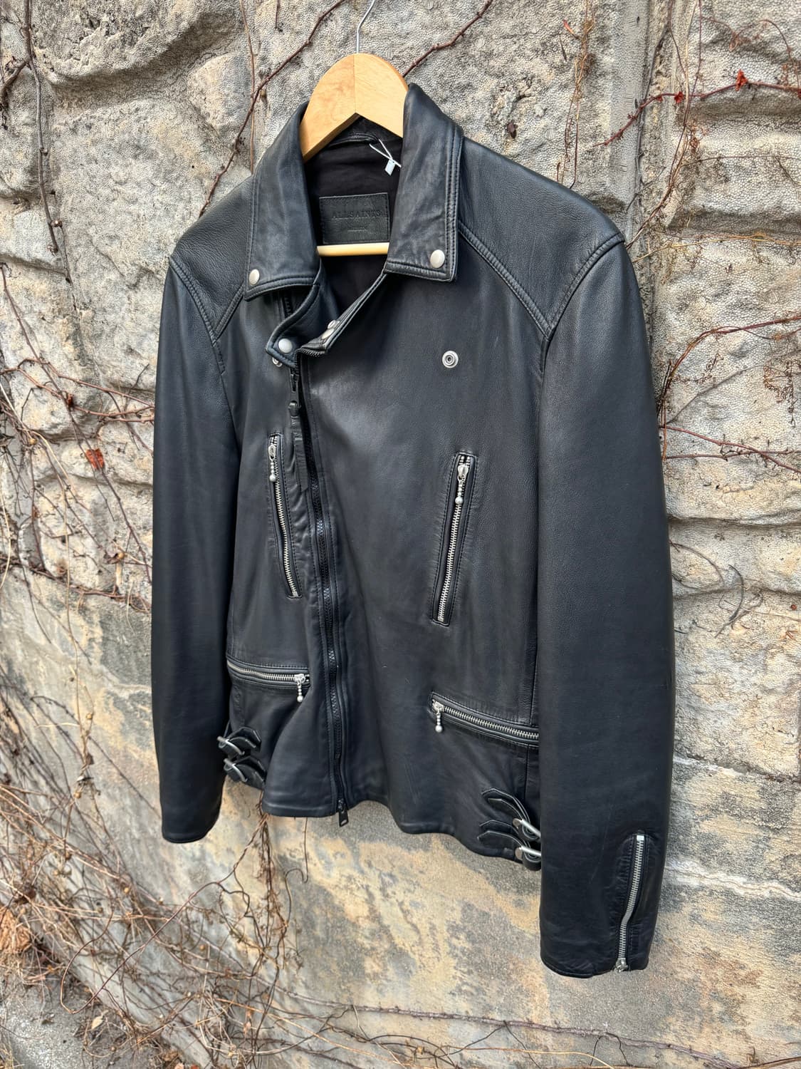 올세인츠 양가죽 더블라이더 가죽 레더 자켓 m 상품이미지3