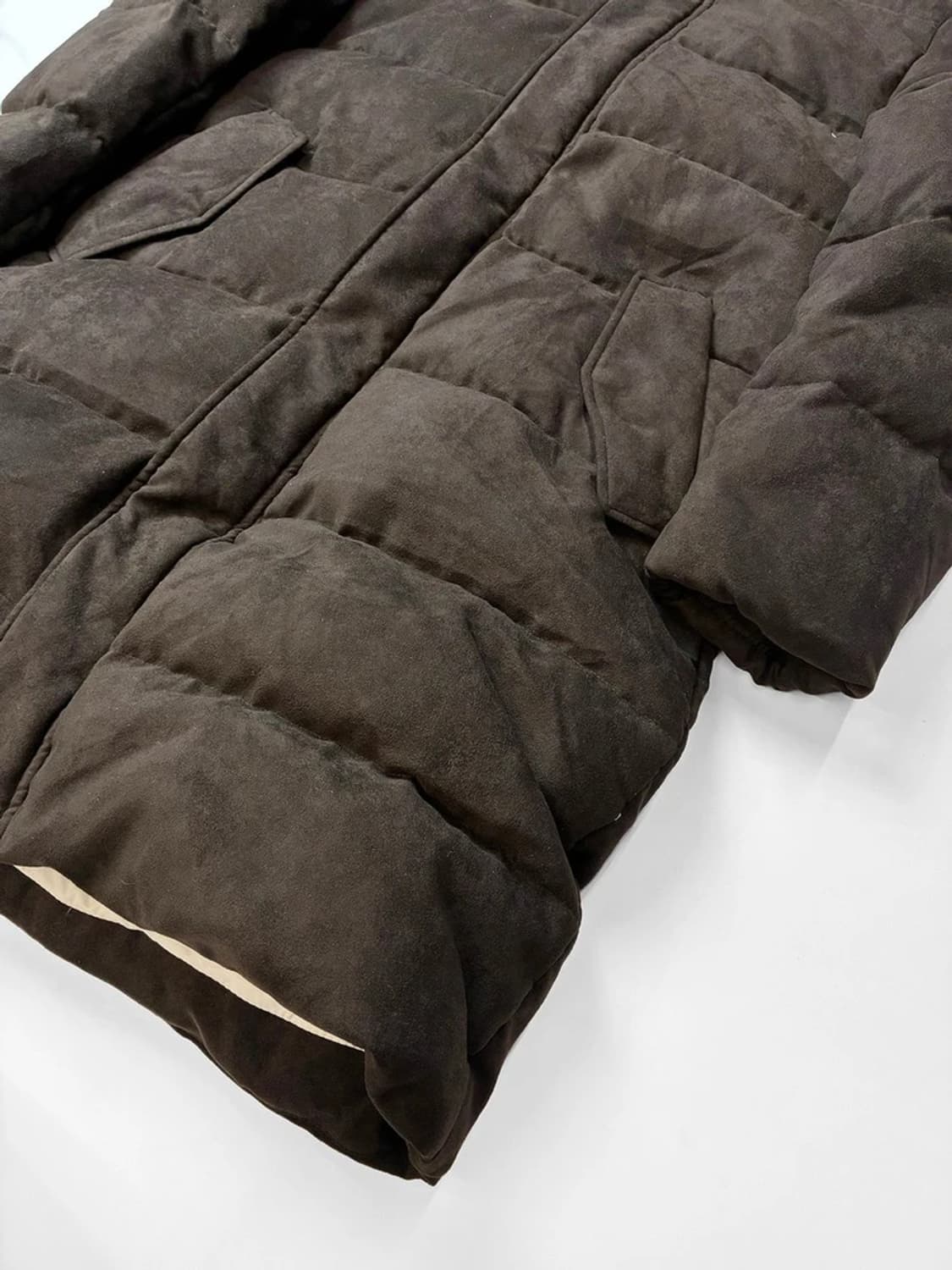 맨온더분 구스다운 양털 후드 롱 패딩 PN5435 상품이미지4