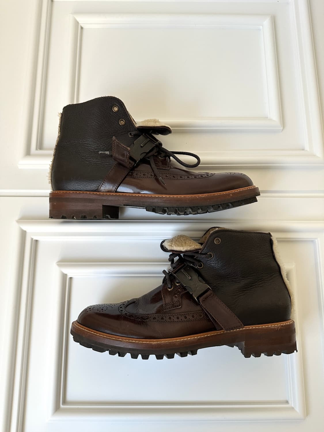 디스퀘어드 아카이브 메탈버클 레더 퍼 부츠 상품이미지1