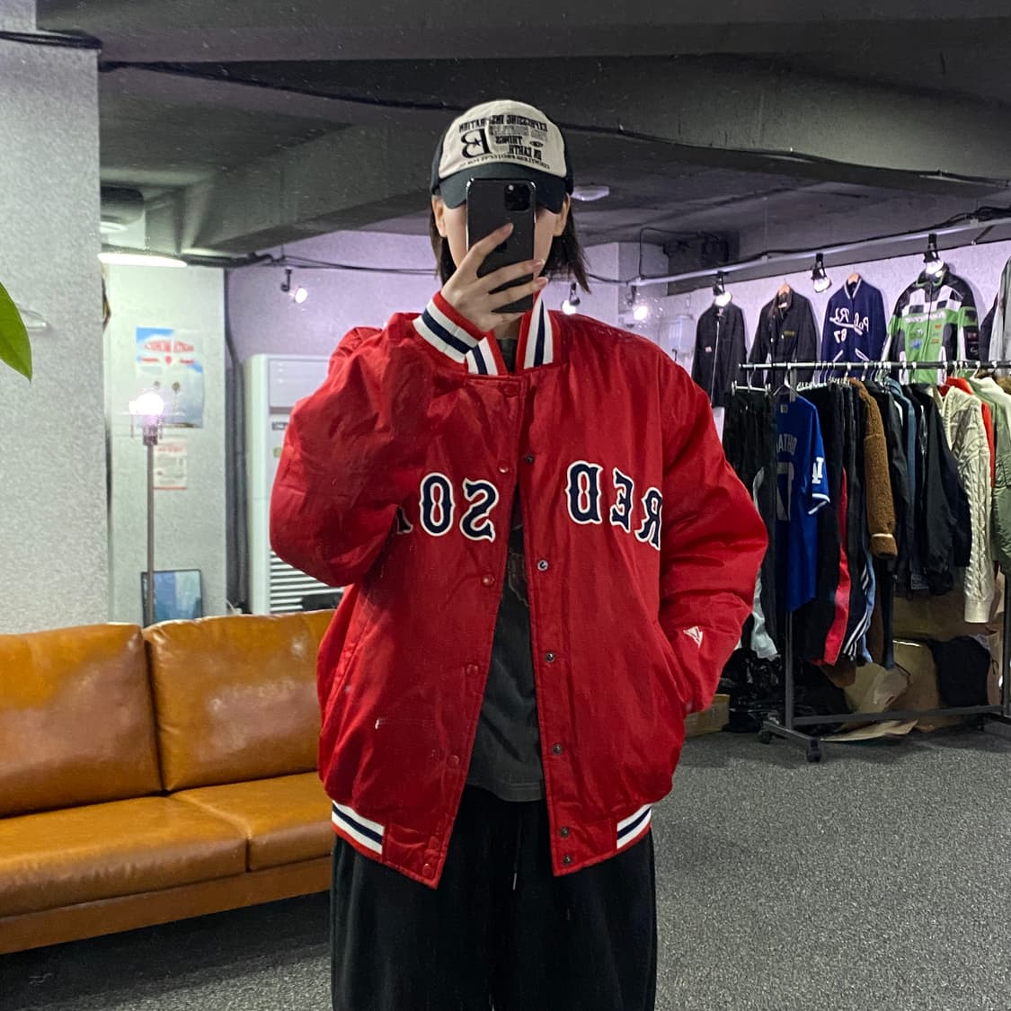 마제스틱 보스턴 레드삭스 빅로고 레드 바시티 자켓 B2997 상품이미지1