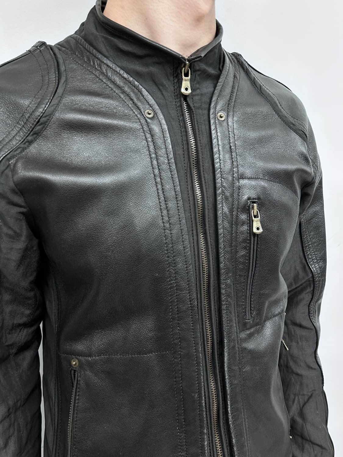 젠지 옴므 레글런 숄더 램스킨 자켓 상품이미지4