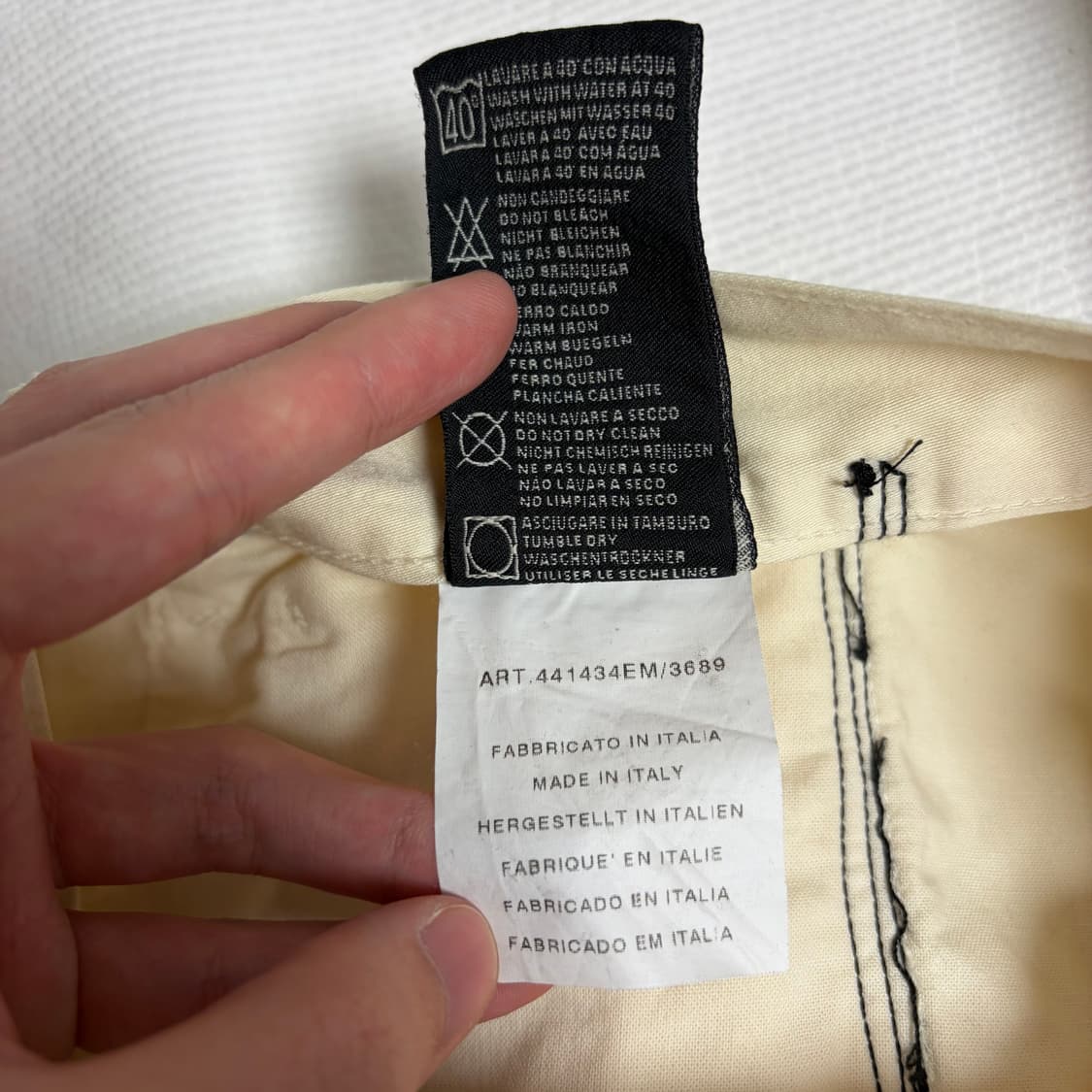 00s 스톤 아일랜드 데님 코튼 치노 팬츠 아이보리 W38 상품이미지10