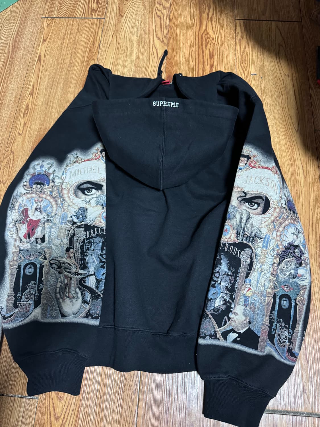 슈프림 마이클잭슨 후드집업 블랙 XL 상품이미지8