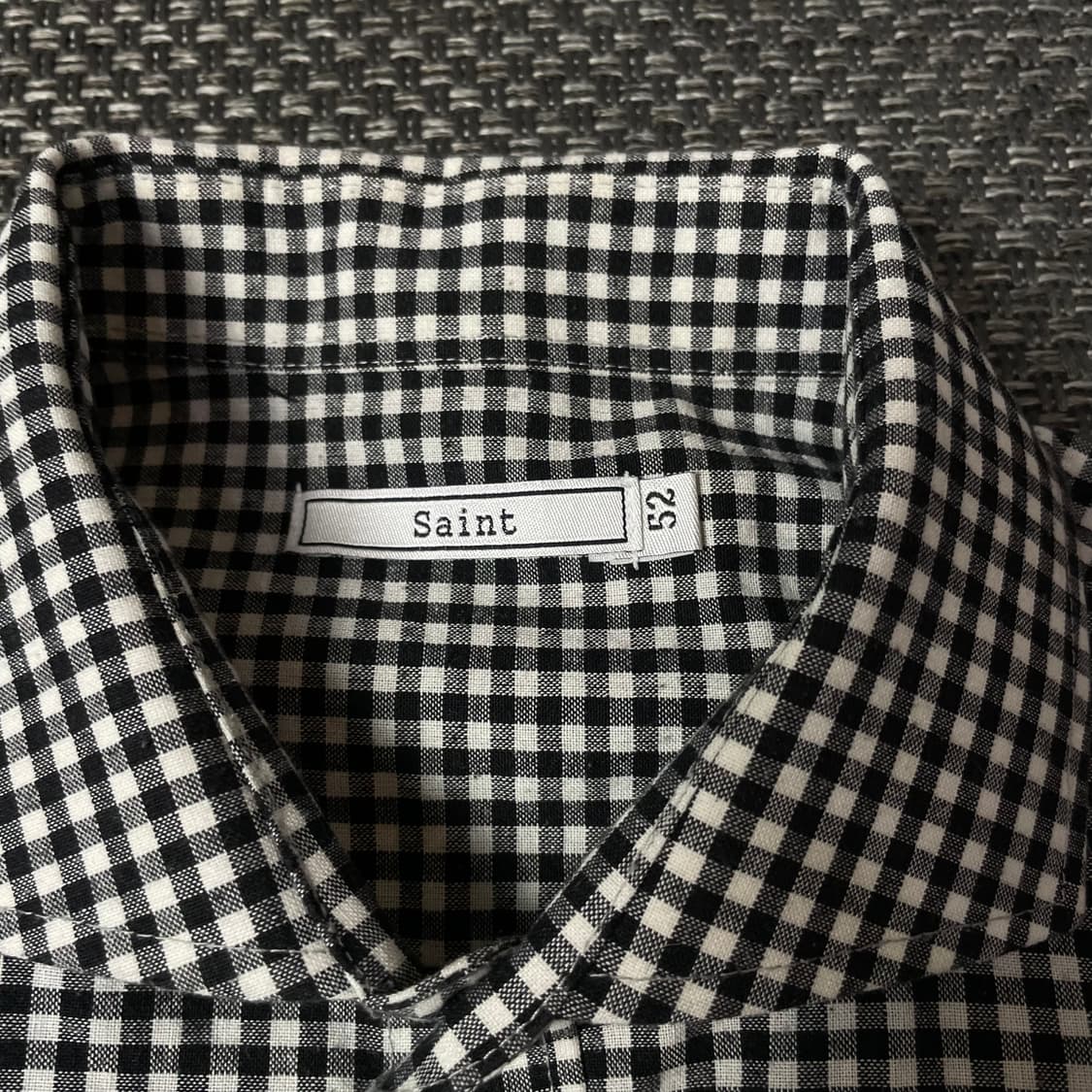 세인트 블랙 마이크로 체크 패턴 긴팔 셔츠 52 상품이미지5