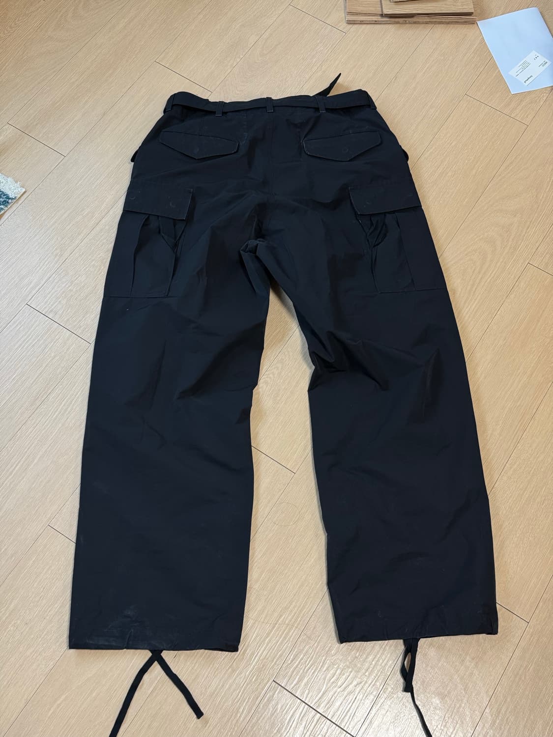 [4] 사카이 벨티드 카고 팬츠 블랙 상품이미지6