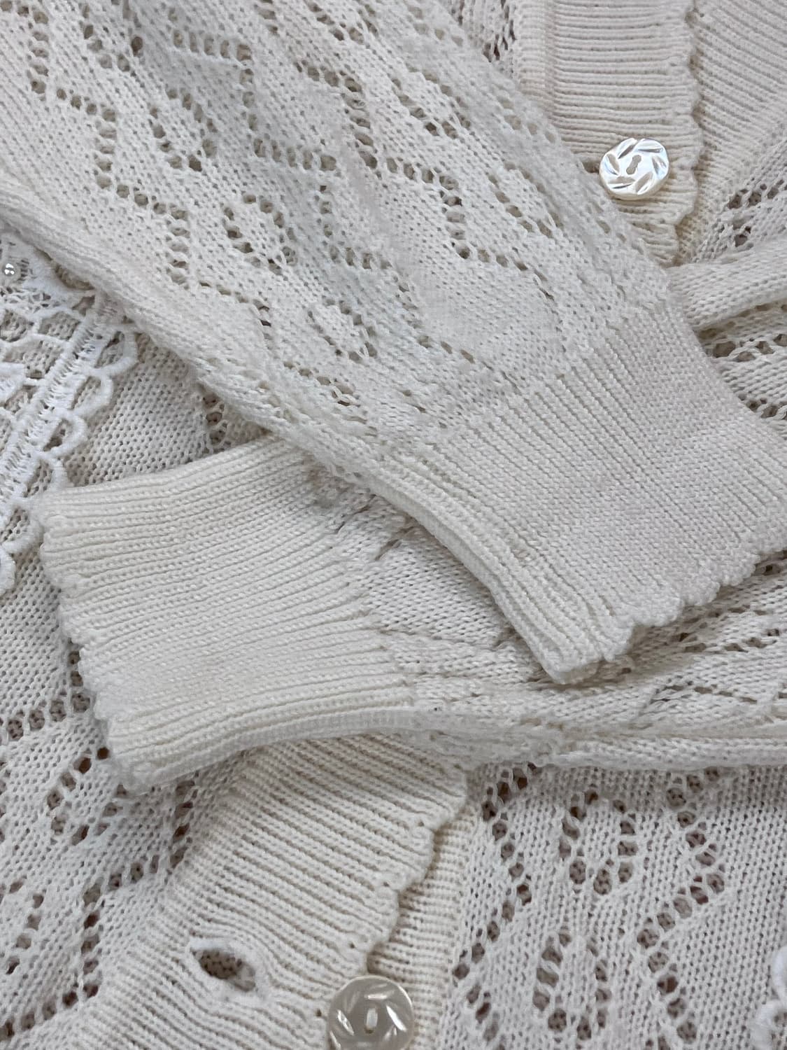 빈티지 레이스 큐빅 가디건 아이보리  #csz4022  상품이미지6