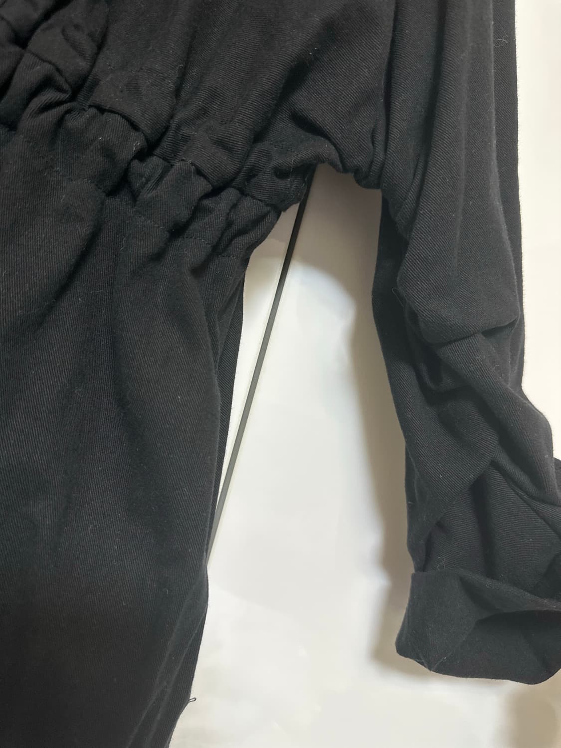 블랙 롱 원피스 허리 스트링 상품이미지4