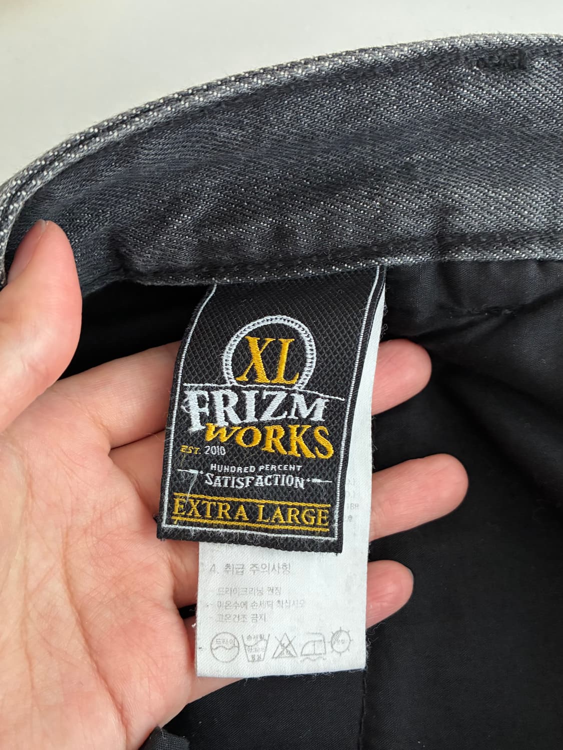 XL) 프리즘웍스 원턱 데님 팬츠 워시드블랙 상품이미지4