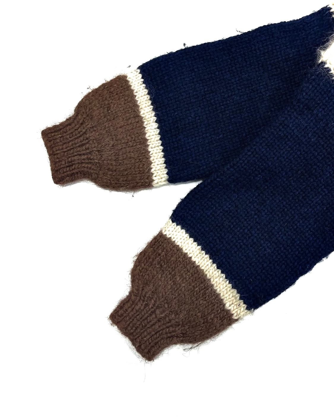 90s 빈티지 핸드메이드 헤비울 코위찬 니트 집업 자켓 상품이미지8