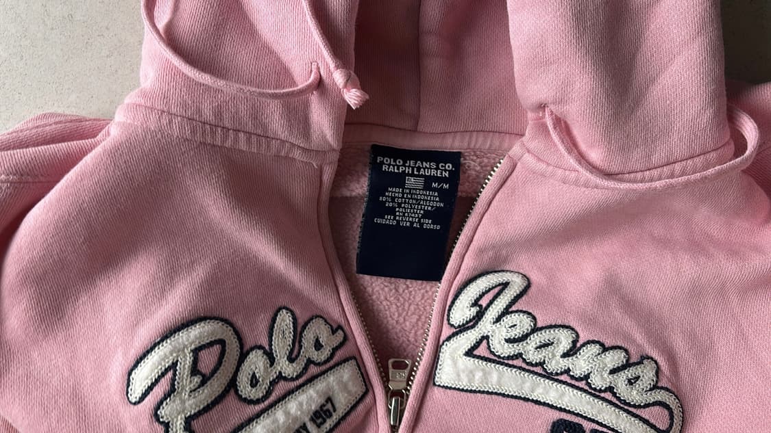 폴로 핑크 후드집업 상품이미지5
