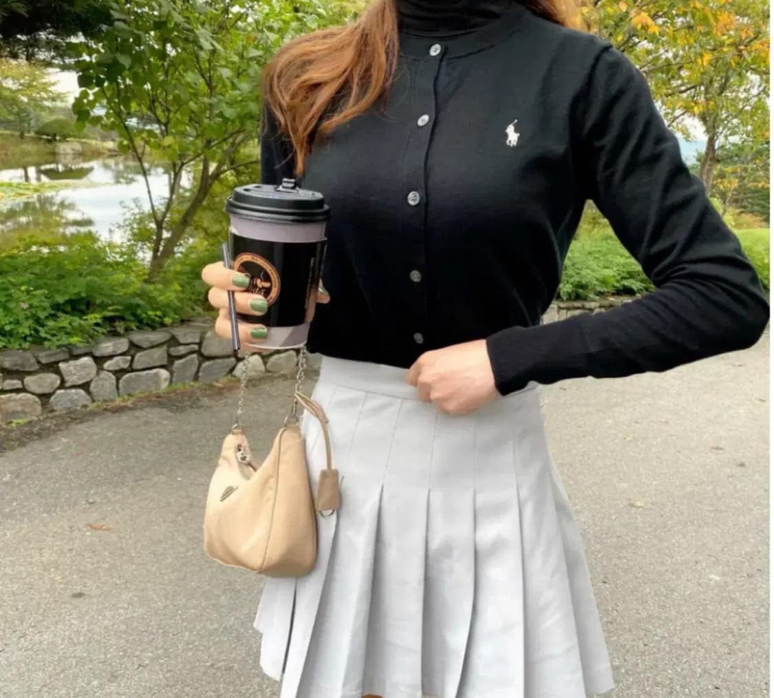 폴로 피마코튼 가디건 블랙 xs 상품이미지1