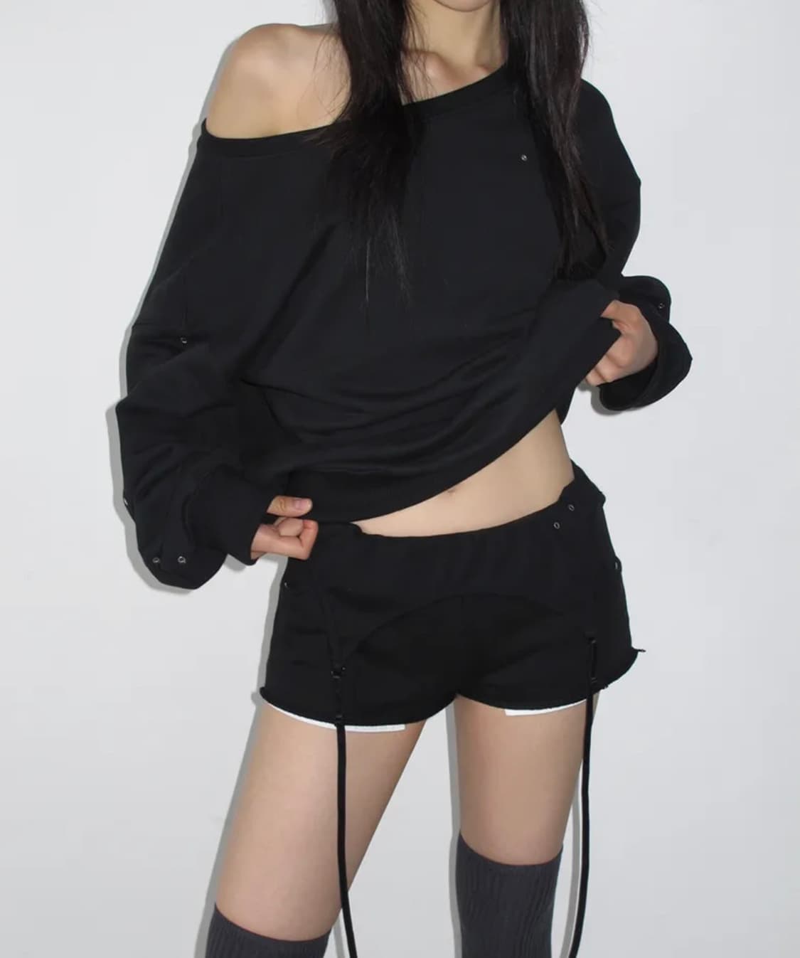 41P 사일프레이 레이어드 쇼츠 블랙  상품이미지2