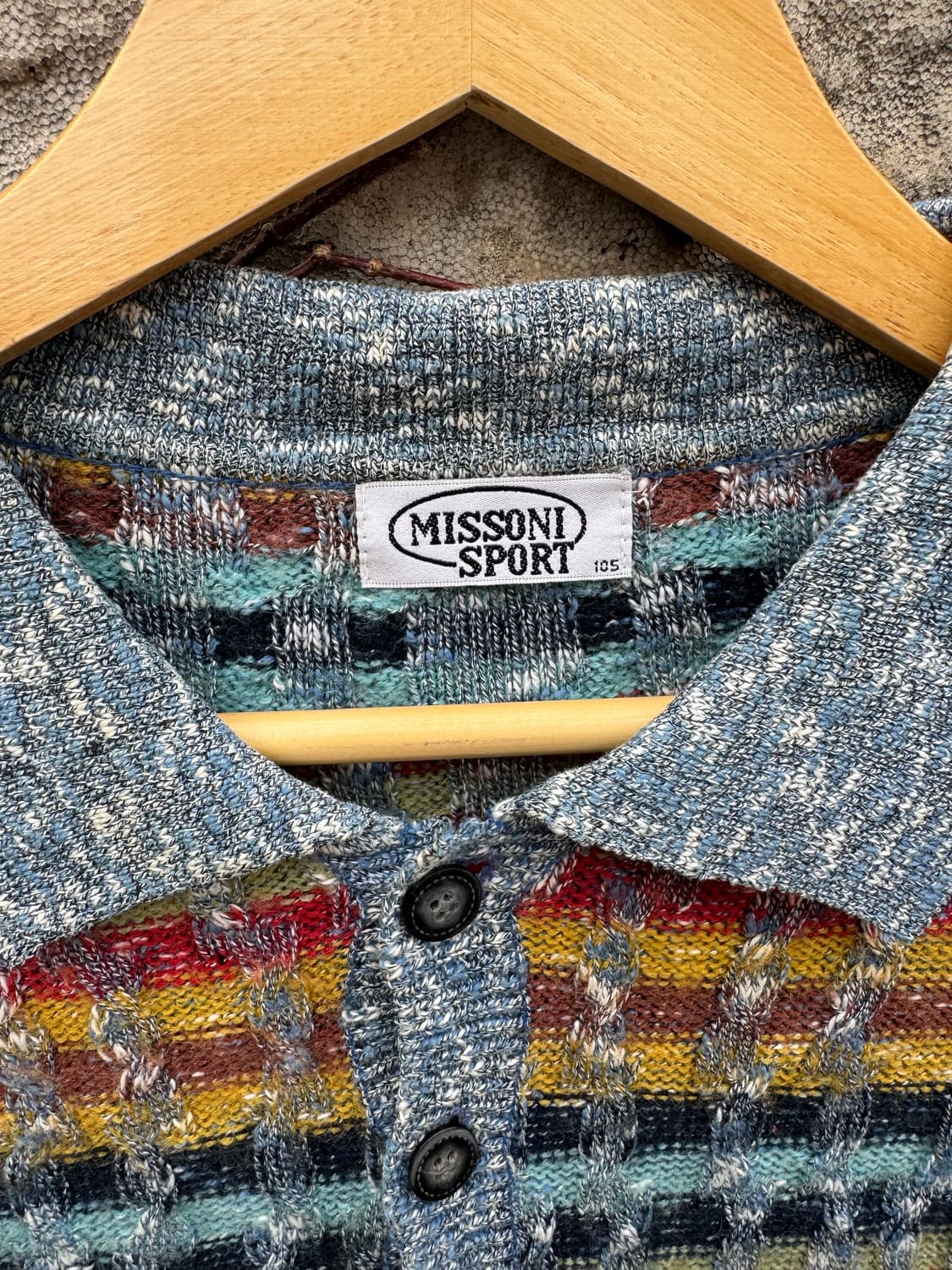 미쏘니 스포츠 빈티지 멀티컬러 케이블 니트 105 상품이미지5