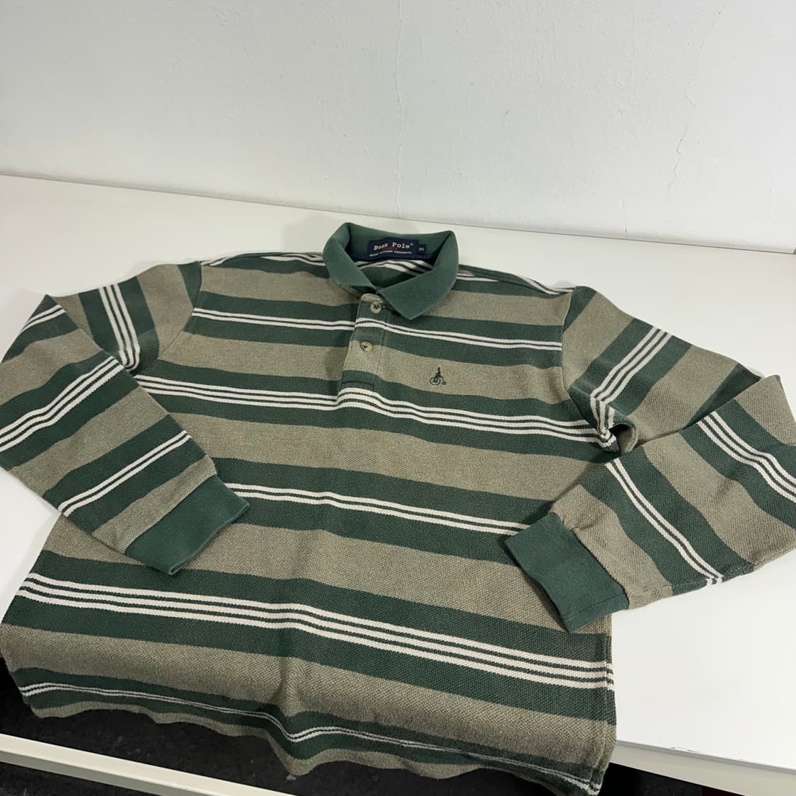 95 빈폴 카키 스트라이프 럭비 긴팔 카라티 상품이미지4