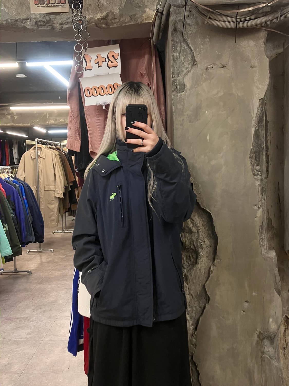 아베크롬비 자수 로고 후드 바람막이 다크네이비 XL #csz3029 상품이미지2