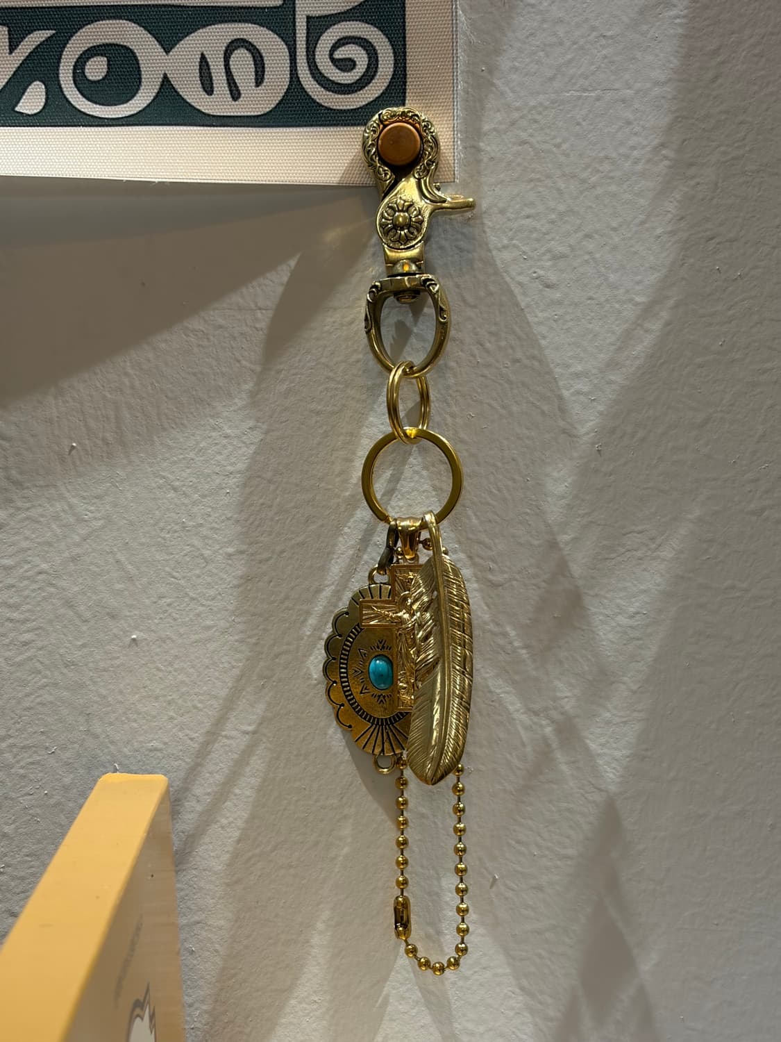 크로스 & 터키석 브라스 빈티지 키링 상품이미지2