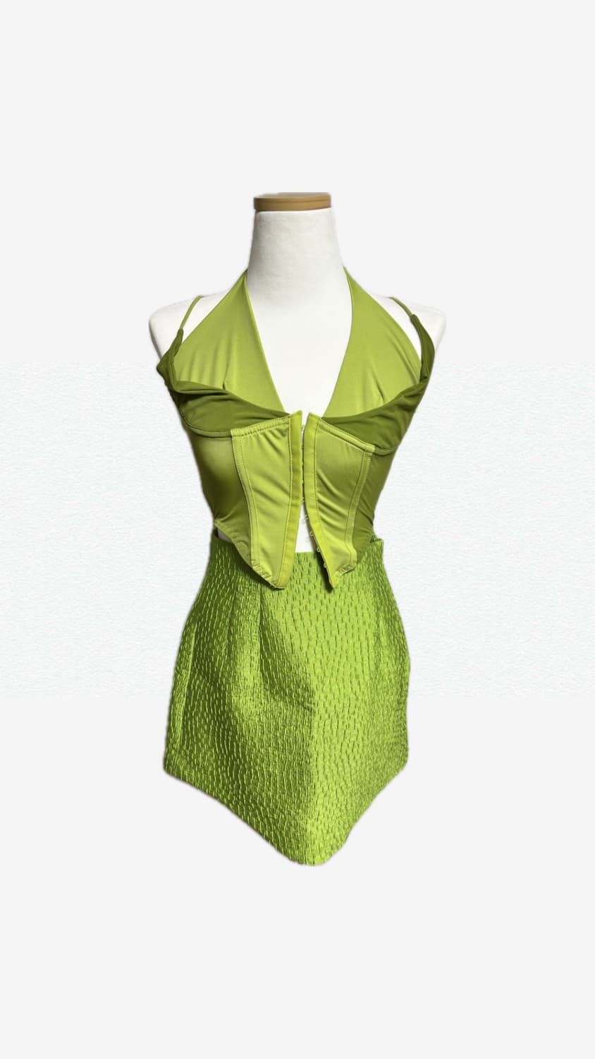 자라 그린 홀터넥 코르셋 투피스 세트 셋업 상품이미지1