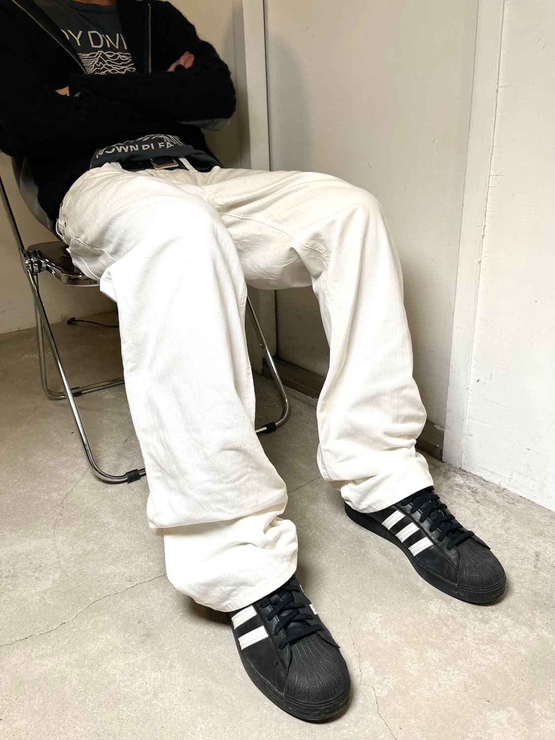 White Color Wide Fit Pants 상품이미지1