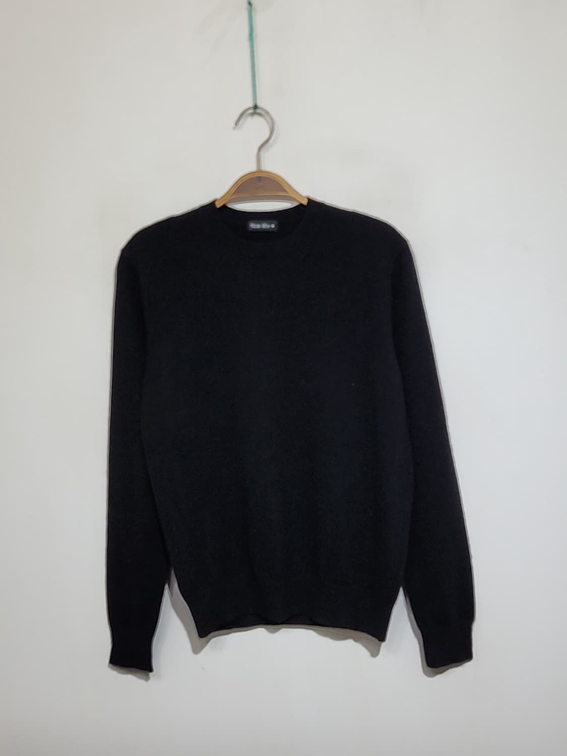 (M) 캐시미어 니트 블랙 무지 스웨터 라운드  상품이미지1