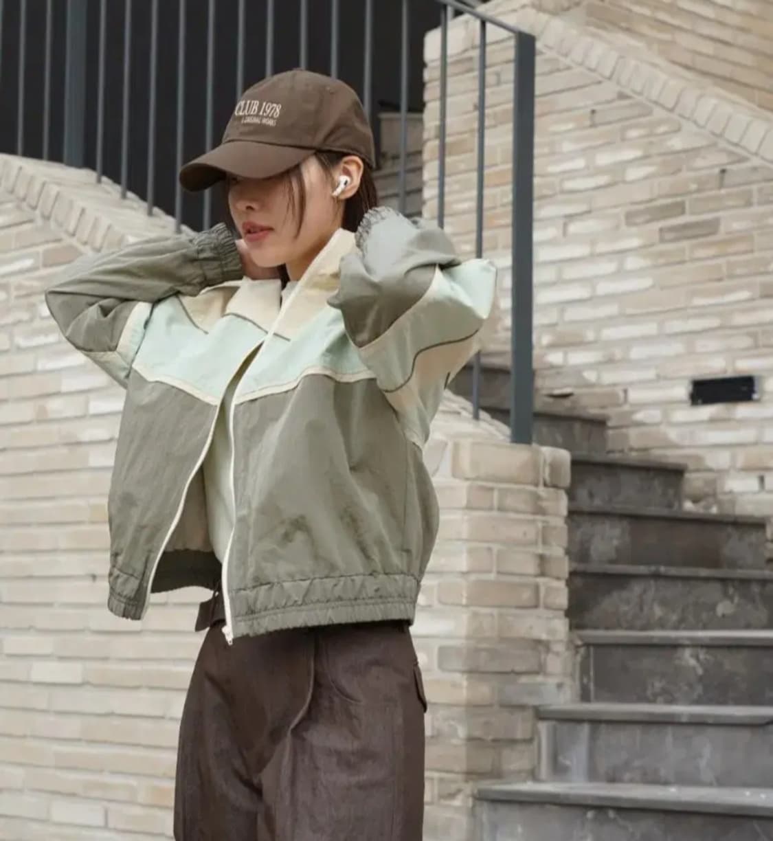 그로브 grove MOT ZIP-UP JUMPER 그린 차정원 상품이미지2