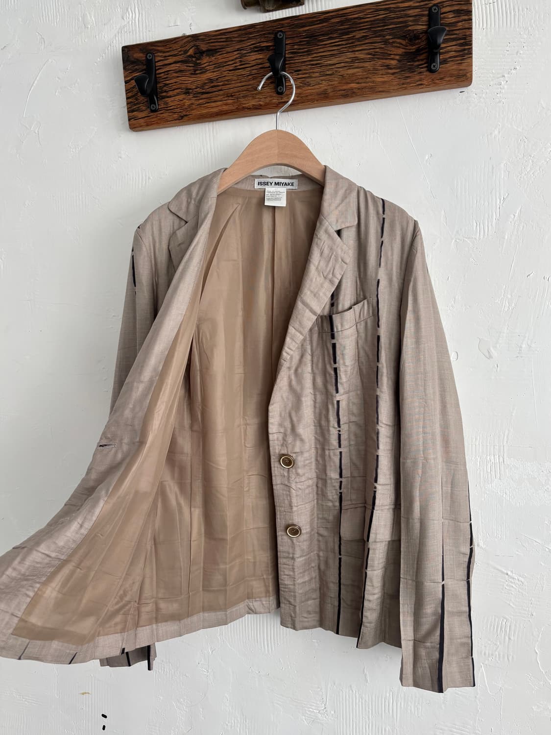 Issey Miyake 이세이 미야케 베이지 라인 블레이저 상품이미지10