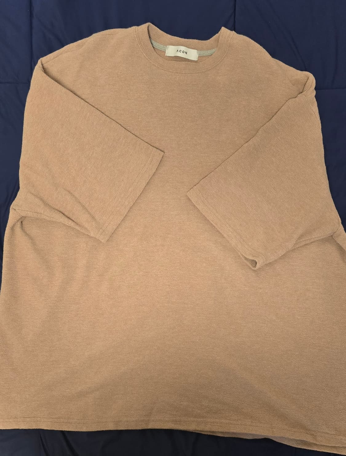 acon 아콘스튜디오 베이직 박스핏 분또 트임 반팔티셔츠 (베이지) 상품이미지5