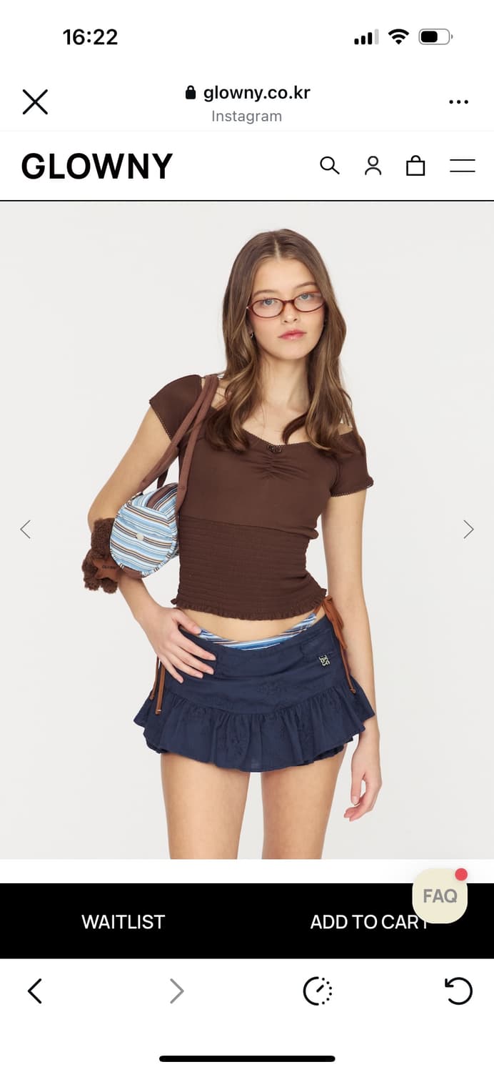 새상품 S) 글로니 로데오 스커트 네이비 상품이미지2