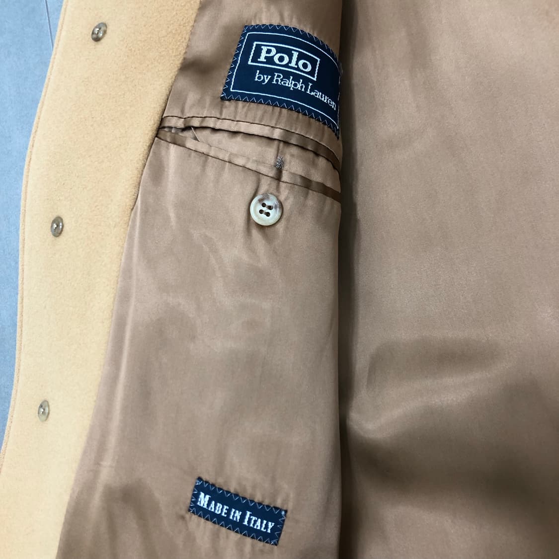 폴로 랄프로렌 이태리 울100 로브 발마칸 카멜 롱코트 상품이미지5
