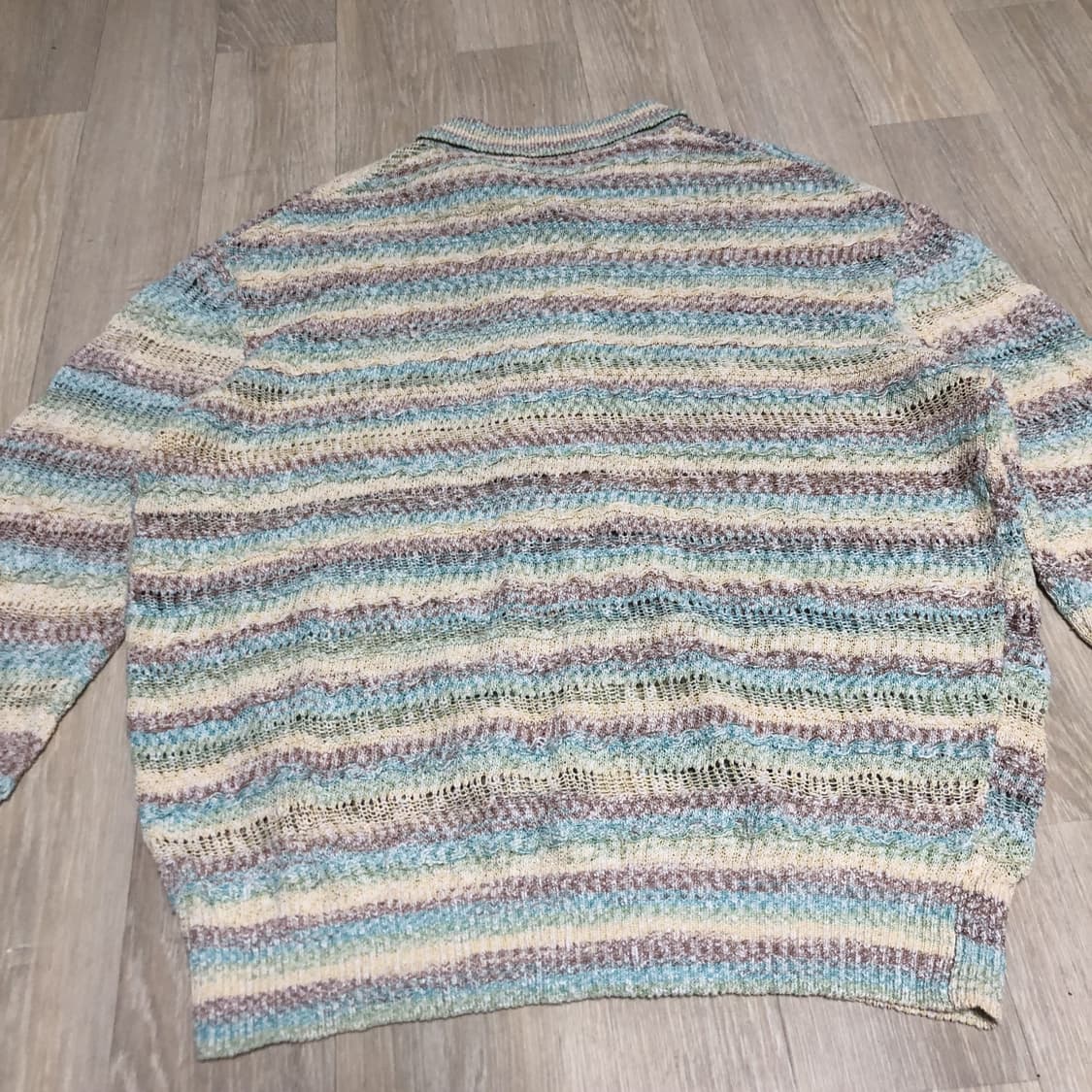 (L) 키뮤어 KIIMUIR 린넨 메쉬 스트라이트 카라 가디건 상품이미지8