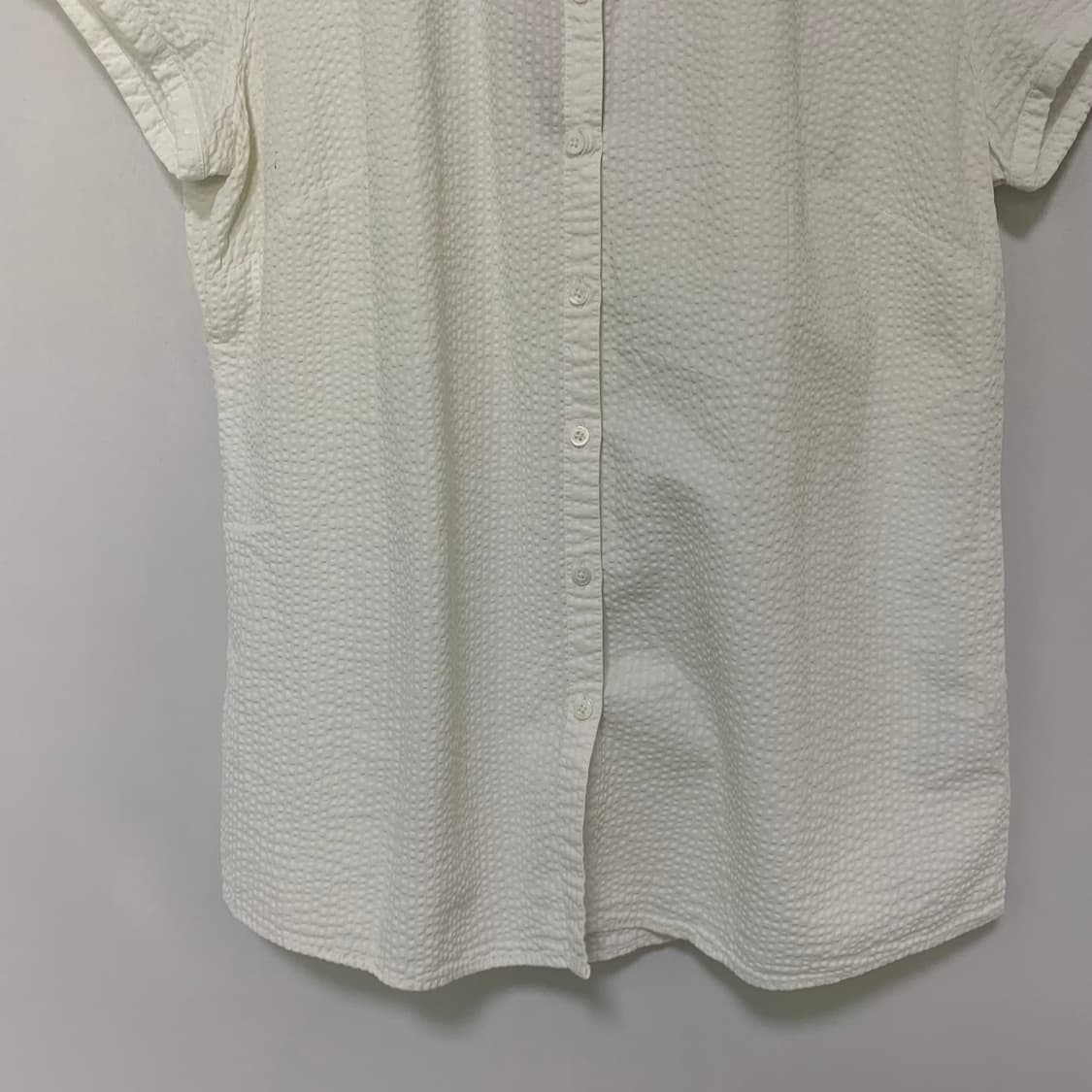LLBean 엘엘빈 엠보싱 반팔 셔츠 블라우스 여성 모리걸 빈티지 M 상품이미지4