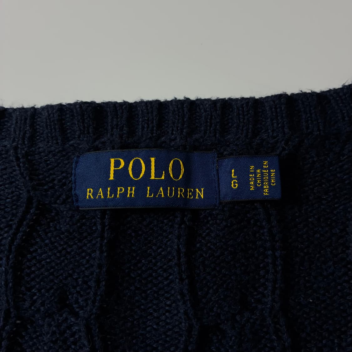 Polo  폴로 랄프로렌 자수 코튼 네이비 꽈배기 니트  상품이미지3