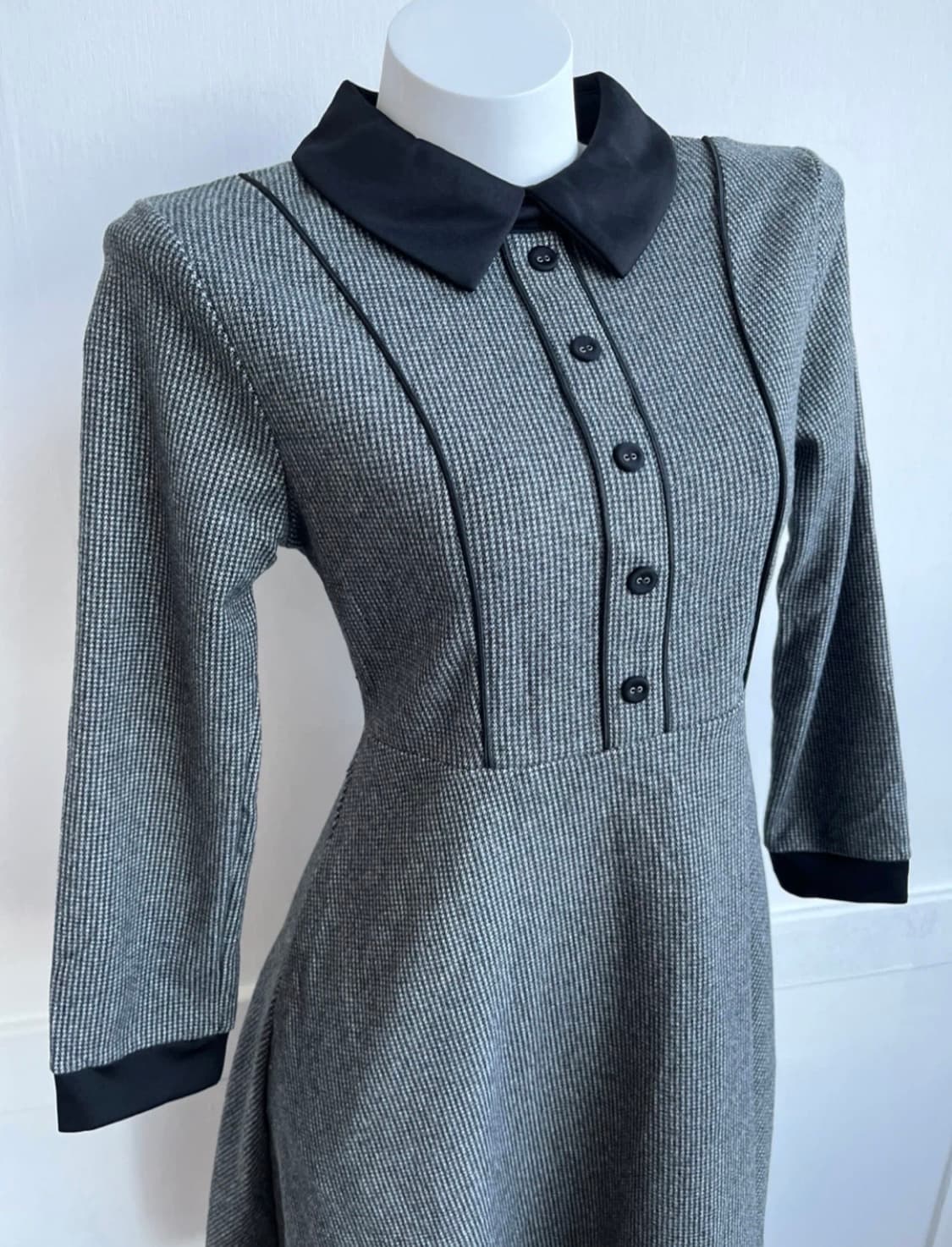 *SALE) 그레이 카라 모직 원피스 상품이미지2