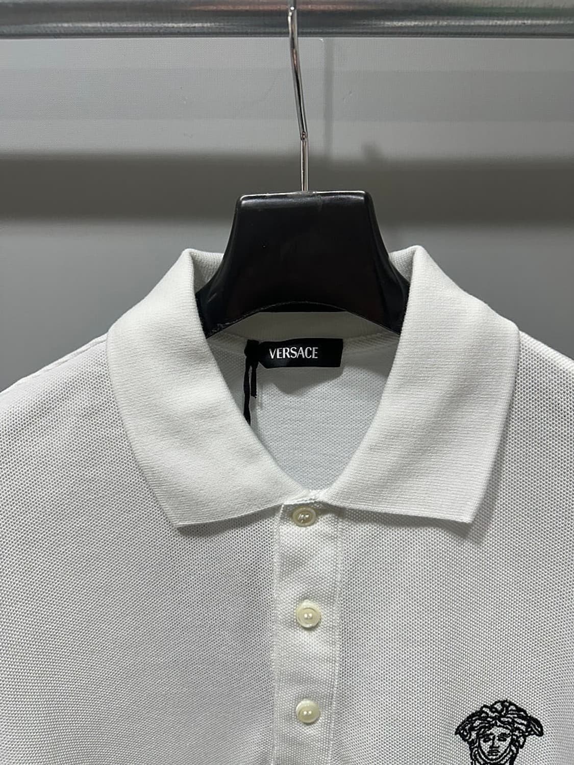 (정품/새상품) 베르사체 남성 폴로 카라 메두사 화이트 폴로 셔츠 상품이미지3