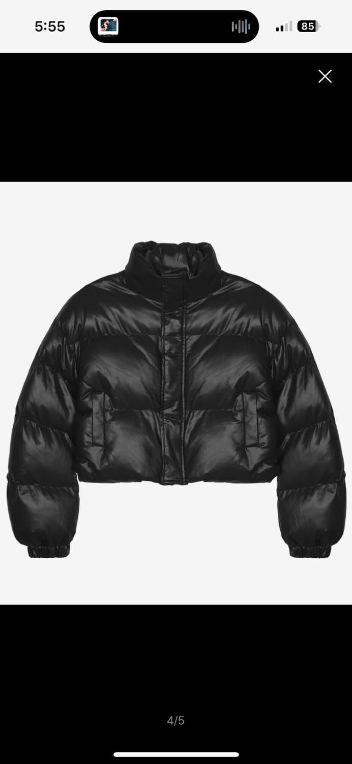 닉앤니콜 크롭 가죽 패딩 상품이미지2