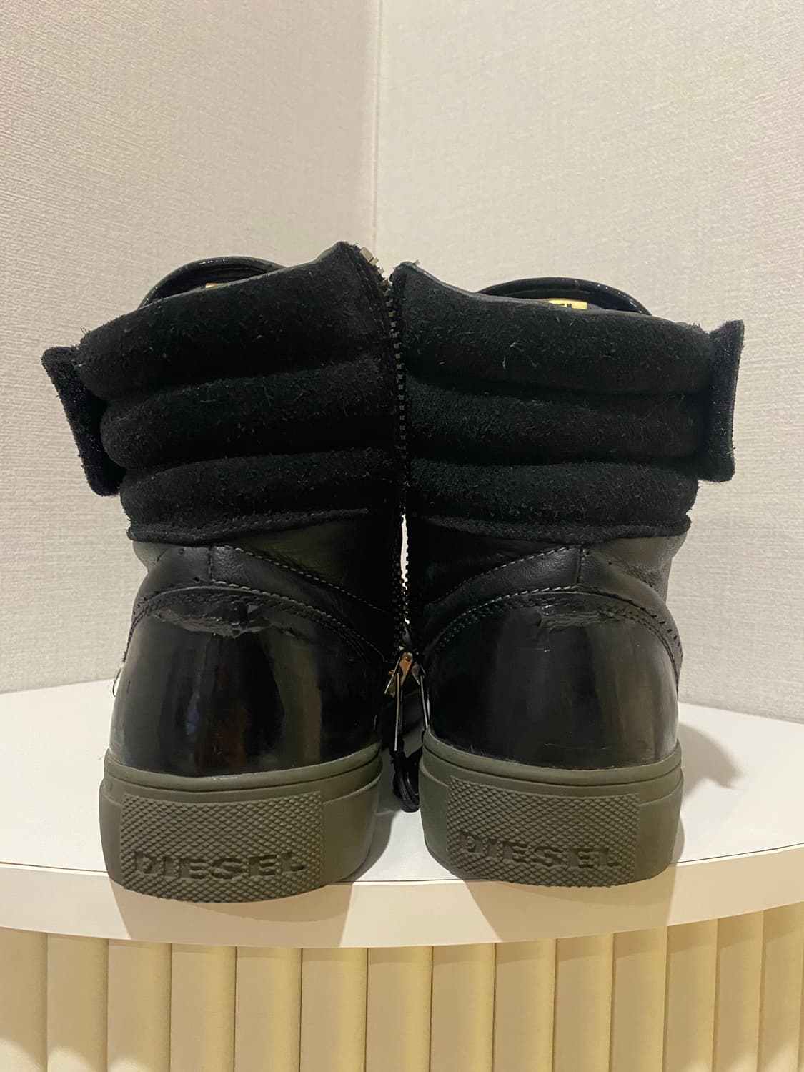 Diesel 디젤 레더 하이탑 스니커즈 운동화 270 상품이미지3