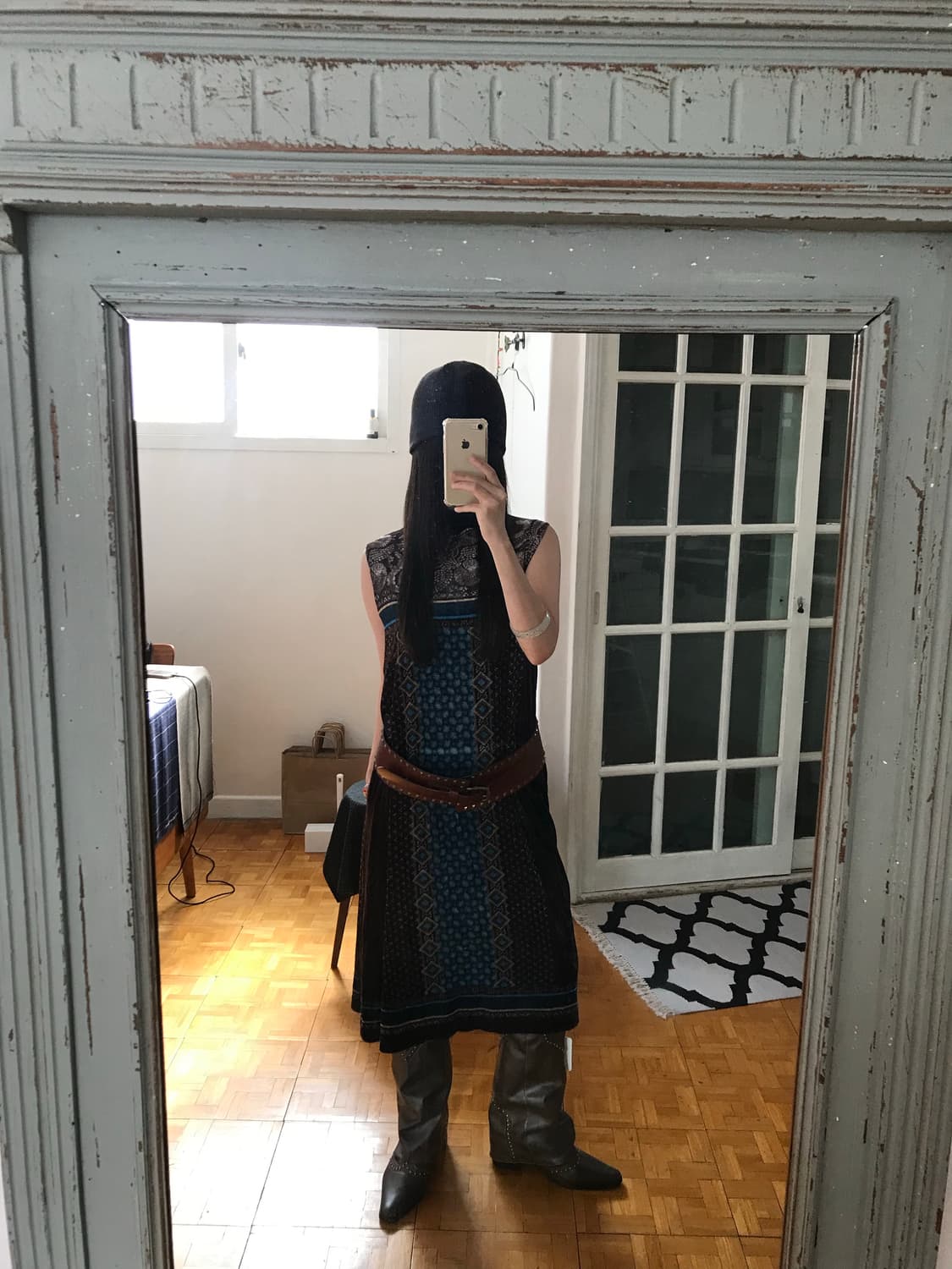 vintage velvet pattern one-piece 상품이미지2