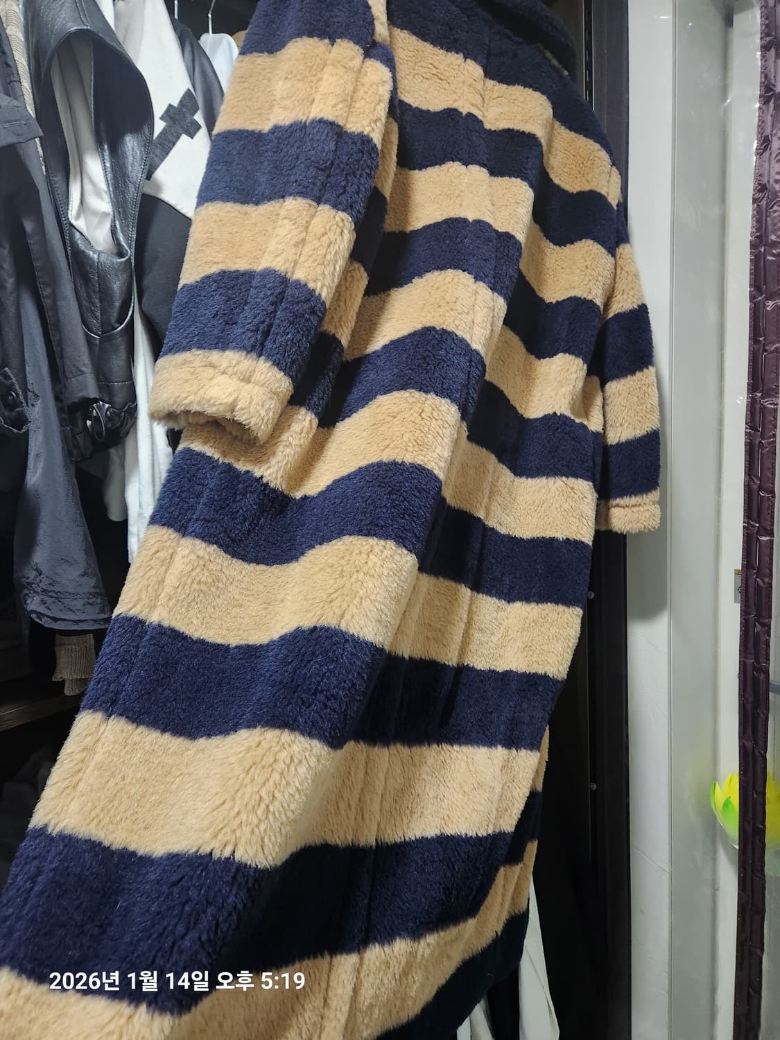 막스마라 테디베어 스트라이프 아이콘 롱코트34(55반정도) 상품이미지9