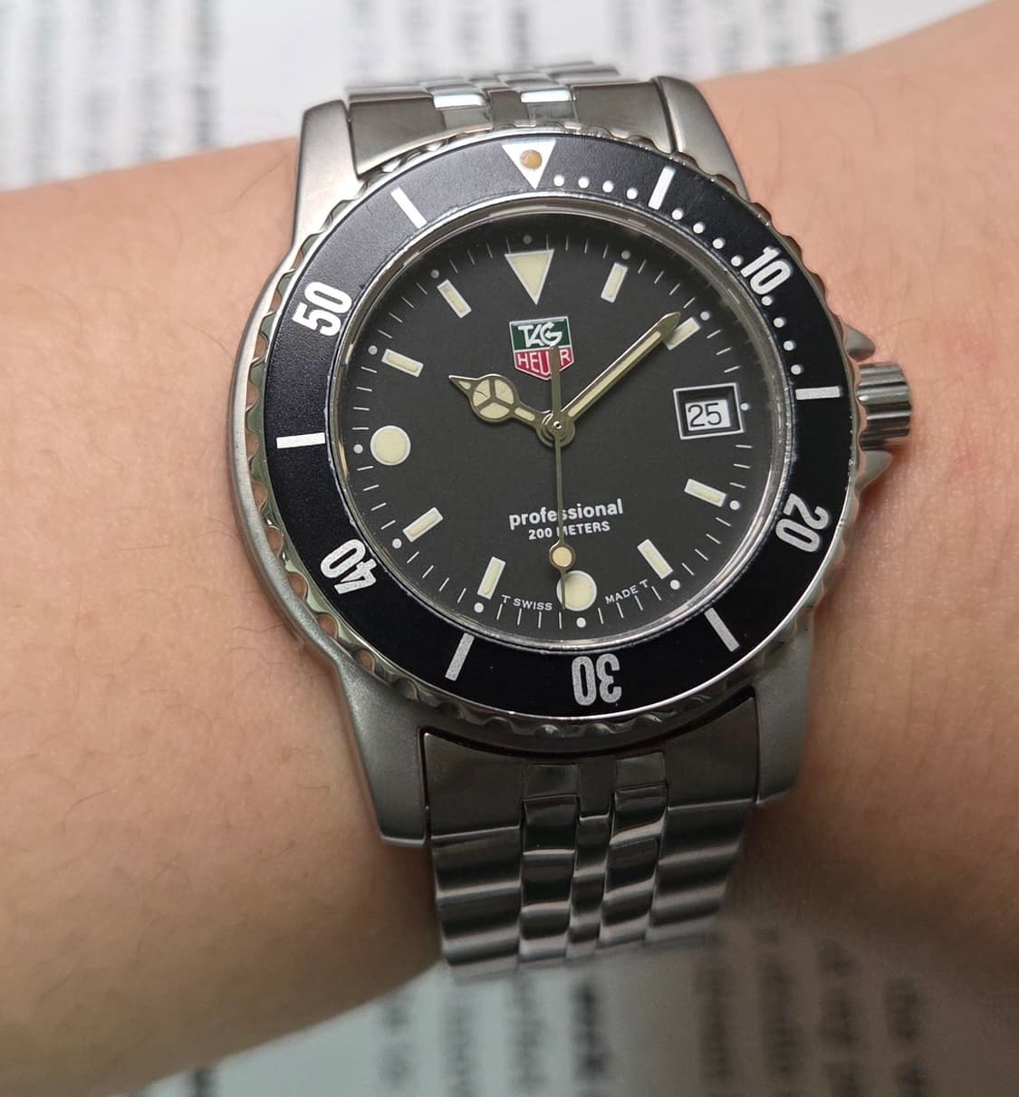 레어] 빈티지 태그호이어 프로페셔널 1500 블랙 태그섭 벤츠핸즈 쿼츠  상품이미지9