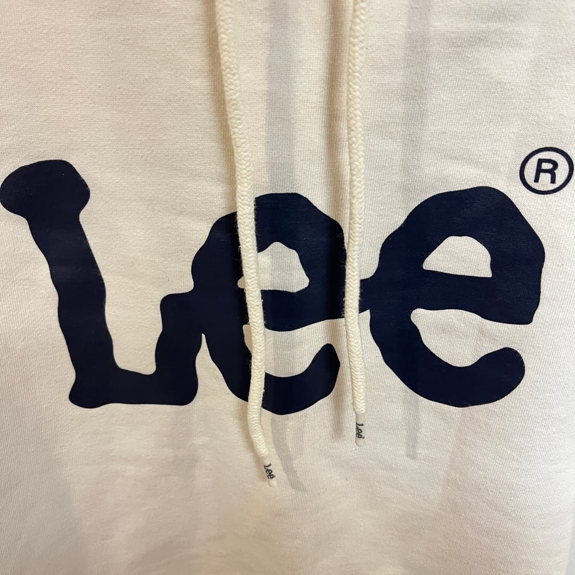 (XL) LEE 리 아이보리 센터로고 후드티셔츠 상품이미지2