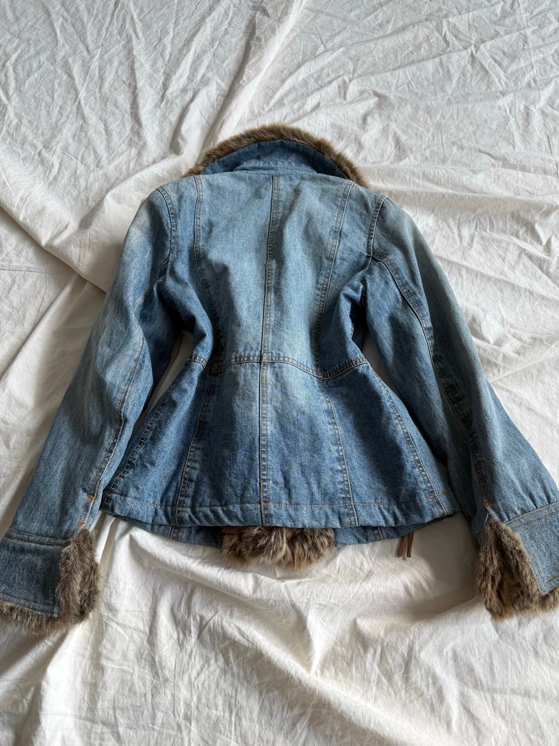 오네갸루 갸루 0‘s y2k 데님 퍼 자켓 상품이미지7