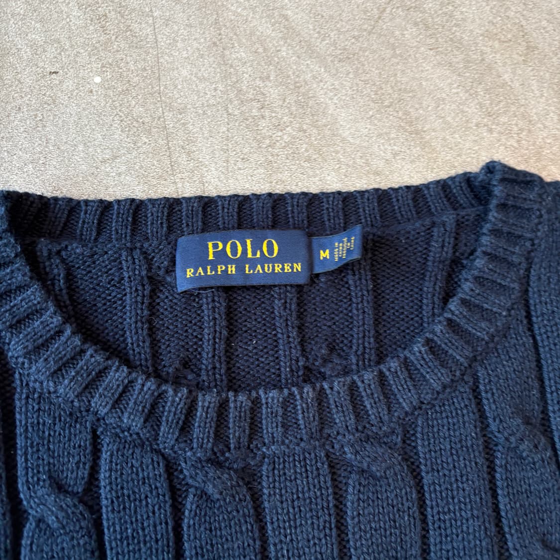 폴로 정품 네이비 코튼 꽈배기 니트 상품이미지5