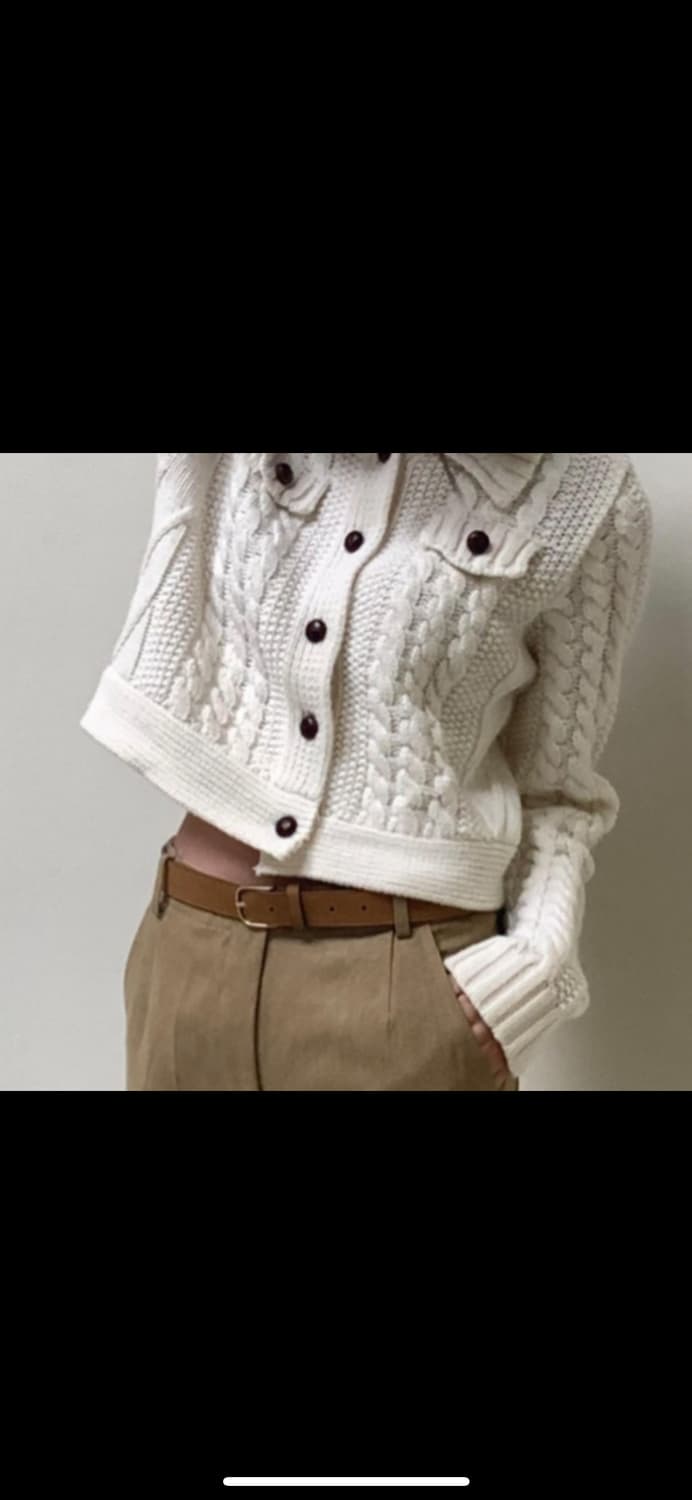 런던플랏 풀오버 니트자켓 아이보리 상품이미지4