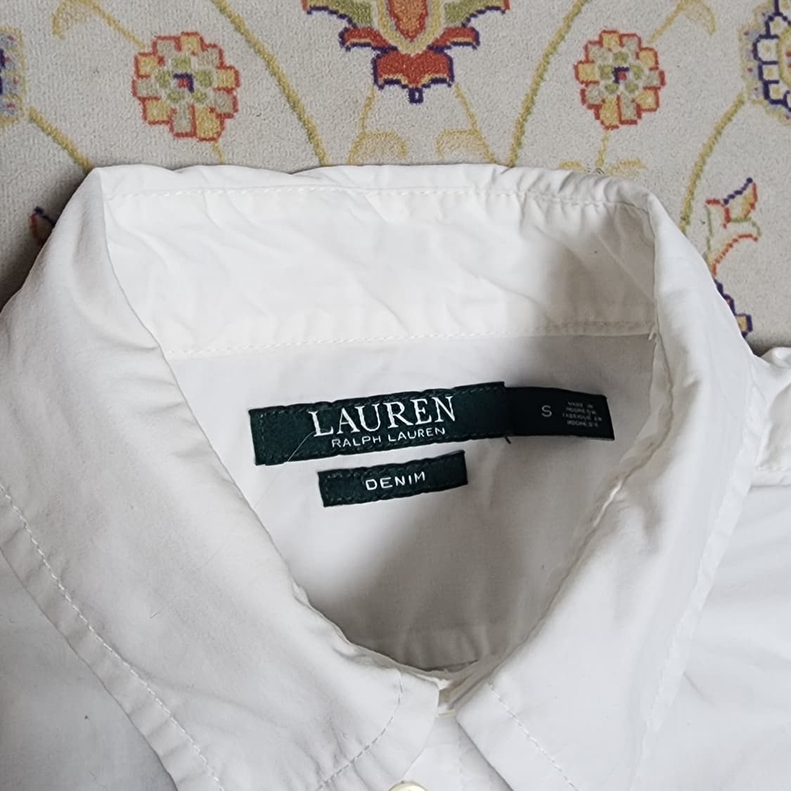 로렌 랄프로렌 여성 화이트 포켓 롱셔츠 s 상품이미지2