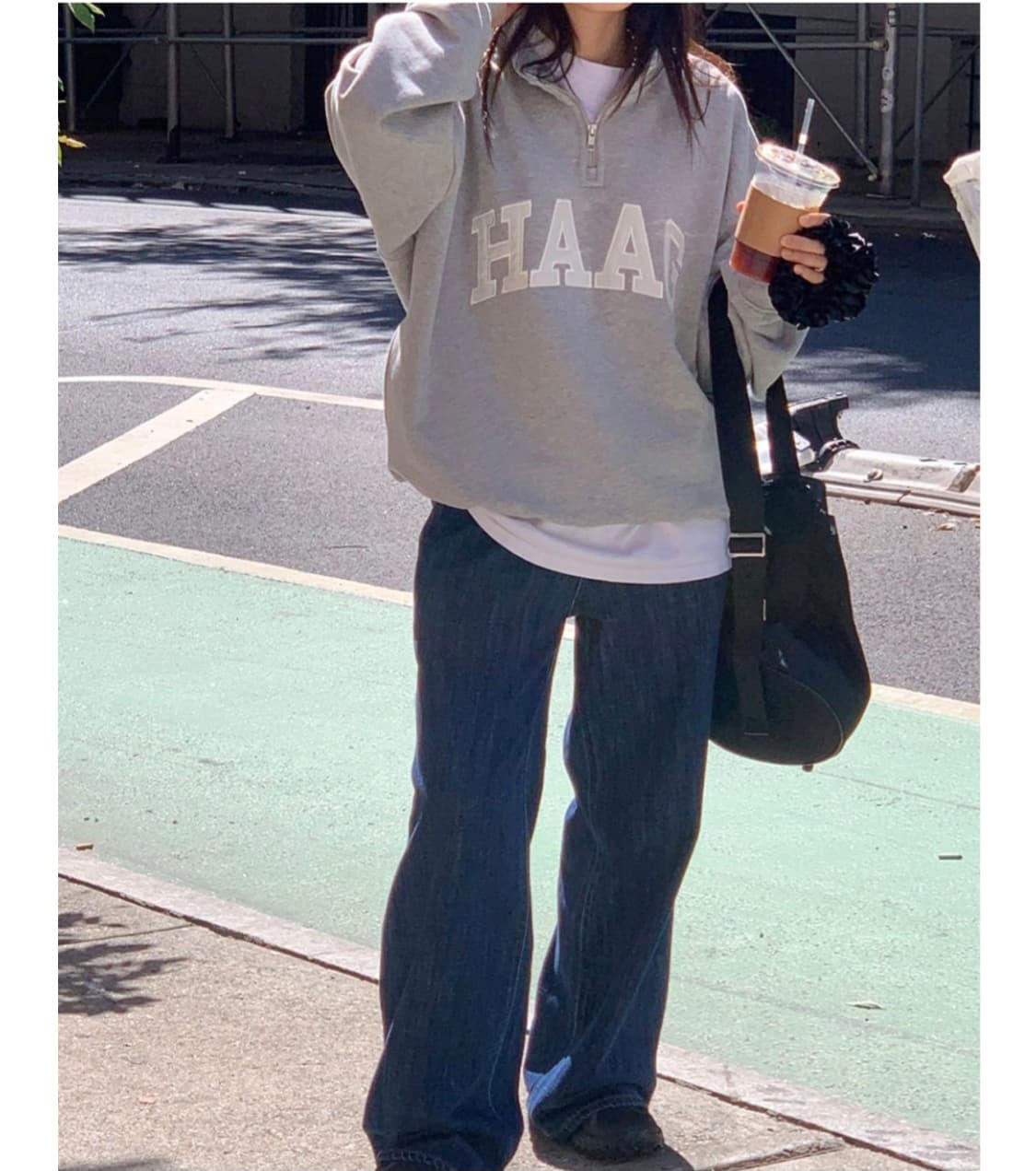 HAAG 헤이그  하프집업 맨투맨 그레이 반집업 상품이미지2